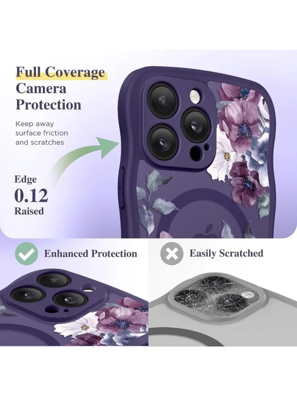 iPhone 14 Pro Morning Glory/Deep Purple Compatible with Translucent Case